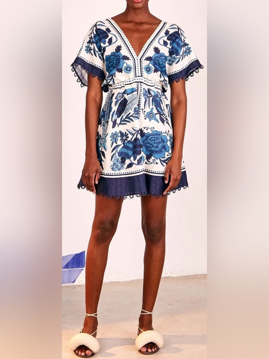 FARM Rio Dresses & Skirts - Farm Rio tropical tiles mini dress NWT